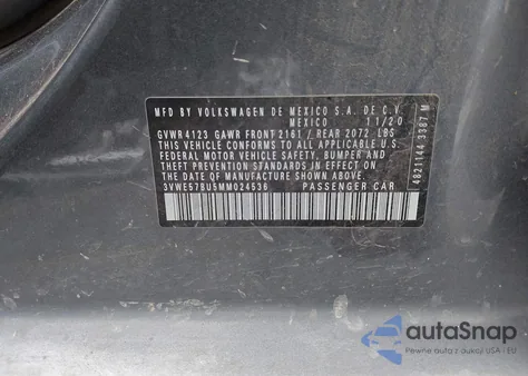 2021 Volkswagen Jetta 1.4T Sel from USA, damaged, VIN 3VWE57BU5MM024536